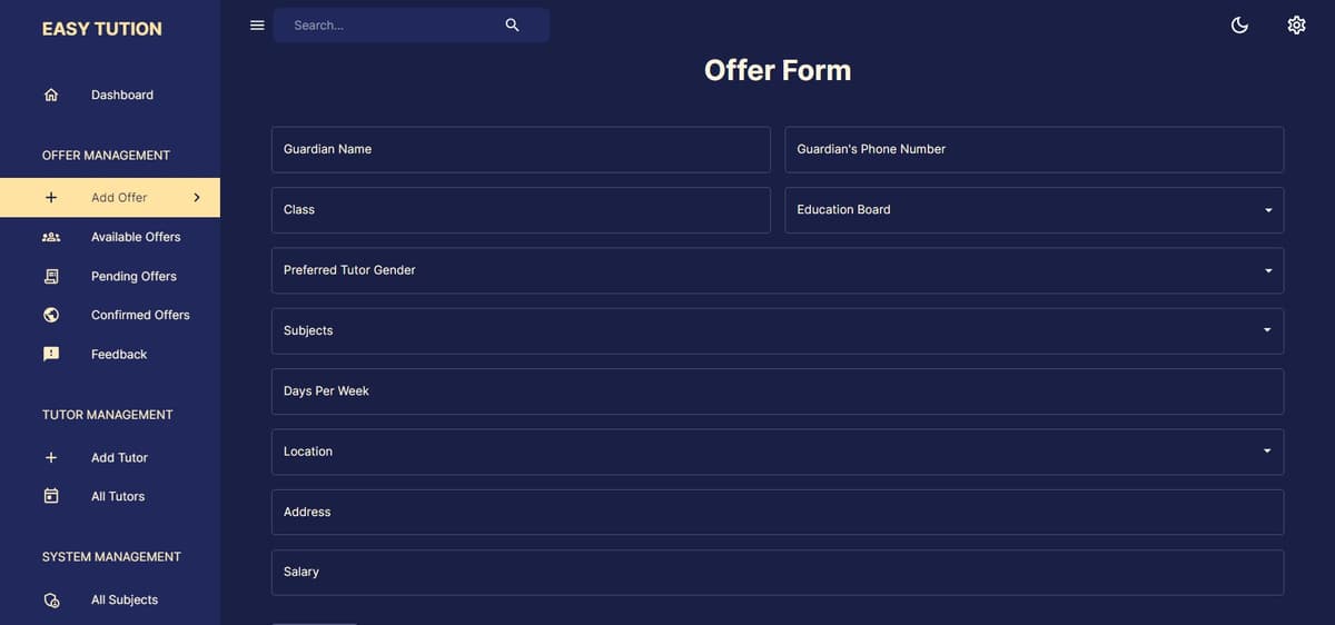 Tuition Media Internal Management System - Image 2